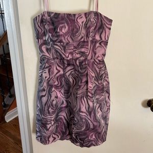 Purple strapless dress